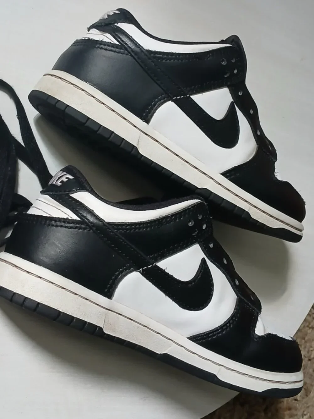 Nike Black and White Low-Top Sneakers Dunks Pandas Kids 13c